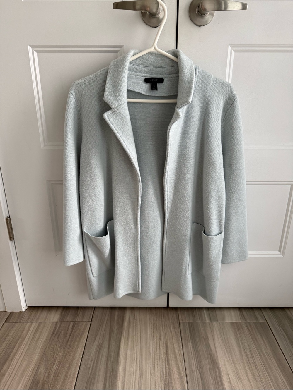J. Crew Pale Blue Open-Front Coatigan